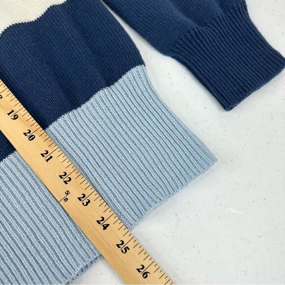 NWT Lucky Brand Ladies' Colorblock Cotton Sweater Blue Multi Size L - Picture 13 of 14